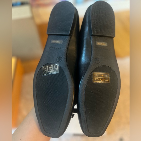 Unique Vintage Bamboo Black & Silver Rhinestone Bow Ballerina Flats - Picture 5 of 5